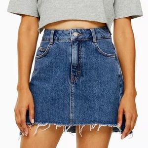 TOPSHOP Petite Step Hem Denim Skirt